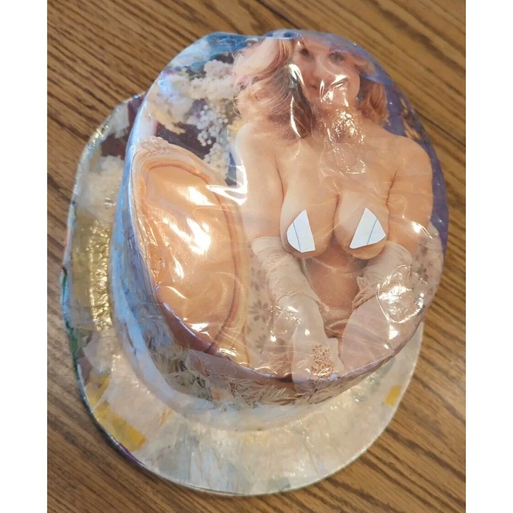Vintage 1950s Risque Lady Top Hat Party New Year's Eve Handmade Cellophane